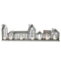 Article Décoration Maison en Métal avec Porte-Bougies Chauffe-Plat 68cm Argentée