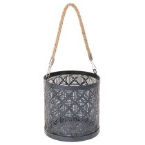 Article Lanterne déco en métal anthracite Ø16cm - Lot de 2