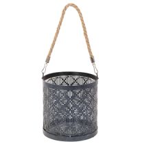 Article Lanterne déco en métal anthracite Ø16cm - Lot de 2