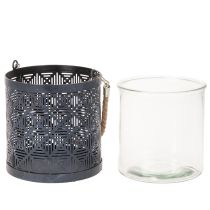 Article Lanterne déco en métal anthracite Ø16cm - Lot de 2