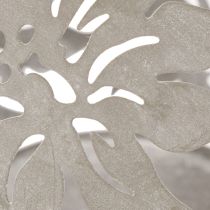 Article Photophore suspendu en métal gris avec motif floral Ø14 cm H13 cm