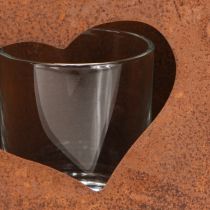 Article Lanterne sac en métal rouille avec insert en verre H15cm 2pcs