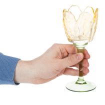 Article Porte-bougie chauffe-plat tulipe, motif floral, décoration pour une ambiance romantique et élégante, 20 cm