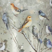 Article Photophore en verre avec oiseaux, design hivernal, 12 cm
