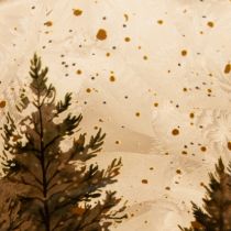 Article Photophore en verre motif forêt de sapins enneigée 15 cm pour intérieur
