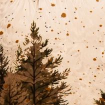 Article Photophore en verre décor forêt d'hiver motif neige 20 cm