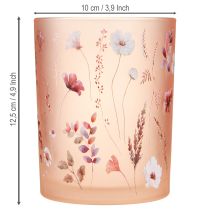 Article Lanterne décorative en verre à motif floral pour une touche d&#39;élégance dans votre intérieur, 12,5 cm, lot de 2
