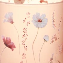 Article Lanterne décorative en verre à motif floral pour une touche d'élégance dans votre intérieur, 12,5 cm, lot de 2