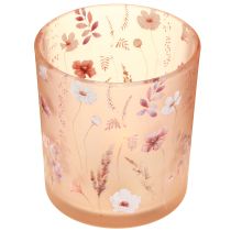 Article Élégant bougeoir orné d'un délicat motif floral pour une décoration harmonieuse, 8 cm, lot de 4