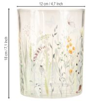 Article Lanterne décorative en verre à motif de papillons dans une prairie, pour une touche d&#39;élégance dans votre intérieur, 18 cm, lot de 2