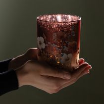 Article Lanterne décorative en verre à motif floral pour une touche d'élégance dans votre intérieur, 12,5 cm, lot de 2