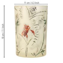 Article Porte-bougie chauffe-plat en verre, motif floral pour des moments chaleureux à la maison, 18 cm