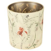 Article Lanterne décorative en verre à motif floral pour une ambiance chaleureuse à la maison, 8 cm, lot de 4.