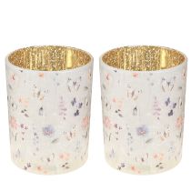 Article Porte-bougie chauffe-plat en verre à motif papillon pour des moments de détente, 12,5 cm, lot de 2