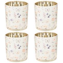 Article Lanterne décorative en verre avec motif papillon, 8 cm, lot de 4, pour une touche d'élégance dans votre intérieur.