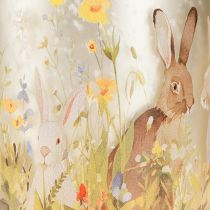 Article Lanterne décorative en verre avec motif de lapin de Pâques pour une touche printanière à la maison, 12,5 cm, lot de 2.