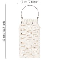 Article Lanterne suspendue, décoration estivale, macramé H35,5 cm L19 cm