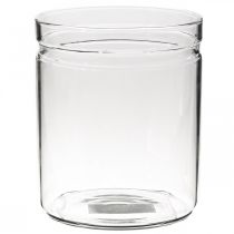 Vase à fleurs, cylindre en verre, vase en verre rond Ø10cm H12cm