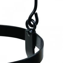 Lanterne en verre avec anse bougeoir noir H25cm