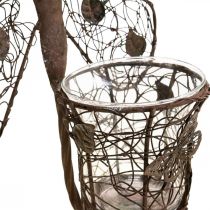 Article Décoration murale lanterne métal décoration papillon rouille 36,5cm