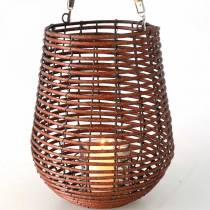 Bougie dans un panier, lanterne avec anse, décoration bougie, panier lanterne Ø24cm H34cm