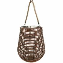 Article Bougie dans un panier, lanterne avec anse, décoration bougie, panier lanterne Ø24cm H34cm