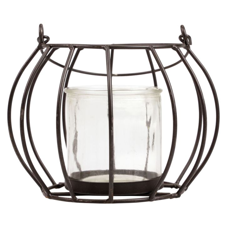 Lanterne de jardin lanterne noire en métal à suspendre Ø16,5cm