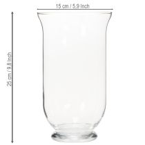 Article Bougeoir/vase en verre pour une décoration intérieure d'ambiance à l'élégance classique, 25 cm