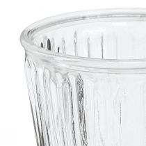 Article Coupe lanterne verre cannelé décoration Ø11,5cm H15cm