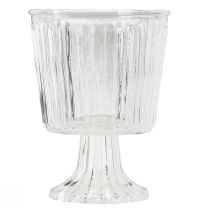Article Coupe lanterne verre cannelé décoration Ø11,5cm H15cm