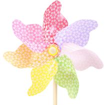 Article Moulin à vent décoratif Moulin à vent naturel coloré Ø21,5cm H55cm 3pcs