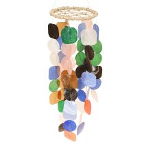 Article Carillon éolien coquillages Capiz Décoration maritime à suspendre Ø14,5cm 55cm