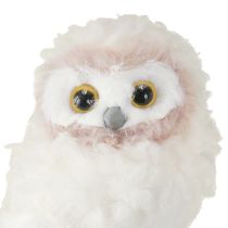 Article Décoration d&#39;hiver figurines décoratives de hibou à poser blanc 15 cm 2 pièces