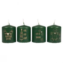 Bougies de Noël bougies Noël vert Ø5cm H6cm 4pcs
