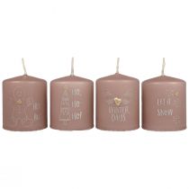 Article Bougies de Noël bougies Noël rose Ø5cm H6cm 4pcs