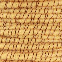 Article Fil de laine avec cordon en feutre mica jaune bronze Ø5mm 33m