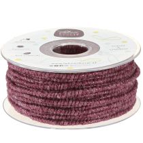 Article Fil de laine avec cordon en feutre mica violet Ø5mm 33m