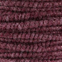 Article Fil de laine avec cordon en feutre mica violet Ø5mm 33m