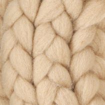 Article Couronne décorative en feutre de laine à suspendre marron clair Ø25cm L4cm