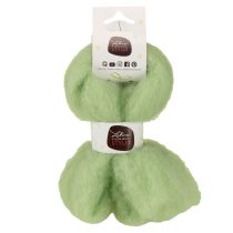 Article Bande de laine cardée décorative 2 m en laine coloris vert clair