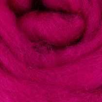 Article Fil en laine feutrée douce rose intense 2 m pour créations décoratives