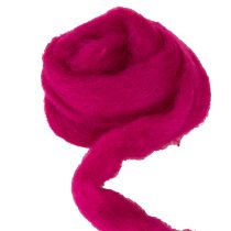 Article Fil en laine feutrée douce rose intense 2 m pour créations décoratives