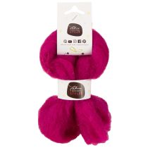 Article Fil en laine feutrée douce rose intense 2 m pour créations décoratives