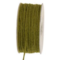 Article Fil de mèche cordon de laine cordon de feutre vert mousse 3mm 100m