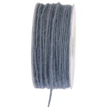 Article Fil de mèche cordon de laine cordon feutre bleu gris Ø3mm 100m