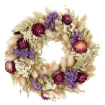 Article Couronne de fleurs séchées, décoration de table festive pour les occasions spéciales et les saisons, 25 cm