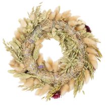 Article Couronne de fleurs séchées multicolores 25 cm pour décoration intérieure