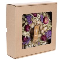 Article Couronne de fleurs séchées multicolores 25 cm pour décoration intérieure