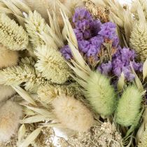 Article Couronne de fleurs séchées pour le printemps et l'été, pour la table et la porte d'entrée, pour les occasions spéciales avec des touches de couleur, 26 cm