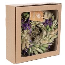 Article Couronne de fleurs séchées pour le printemps et l'été, pour la table et la porte d'entrée, pour les occasions spéciales avec des touches de couleur, 26 cm